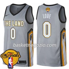 Canotte Uomo Cleveland Cavaliers Kevin Love 0 2018 NBA Finals Patch Nike Verde Swingman